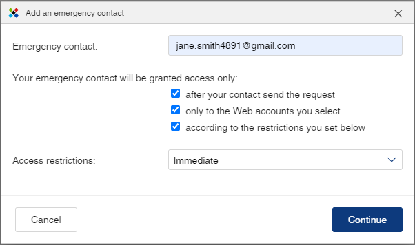 新增緊急聯絡人
