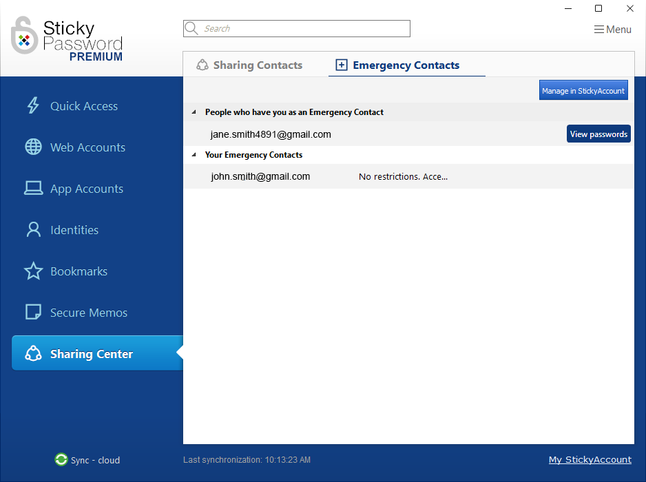 緊急存取主界面